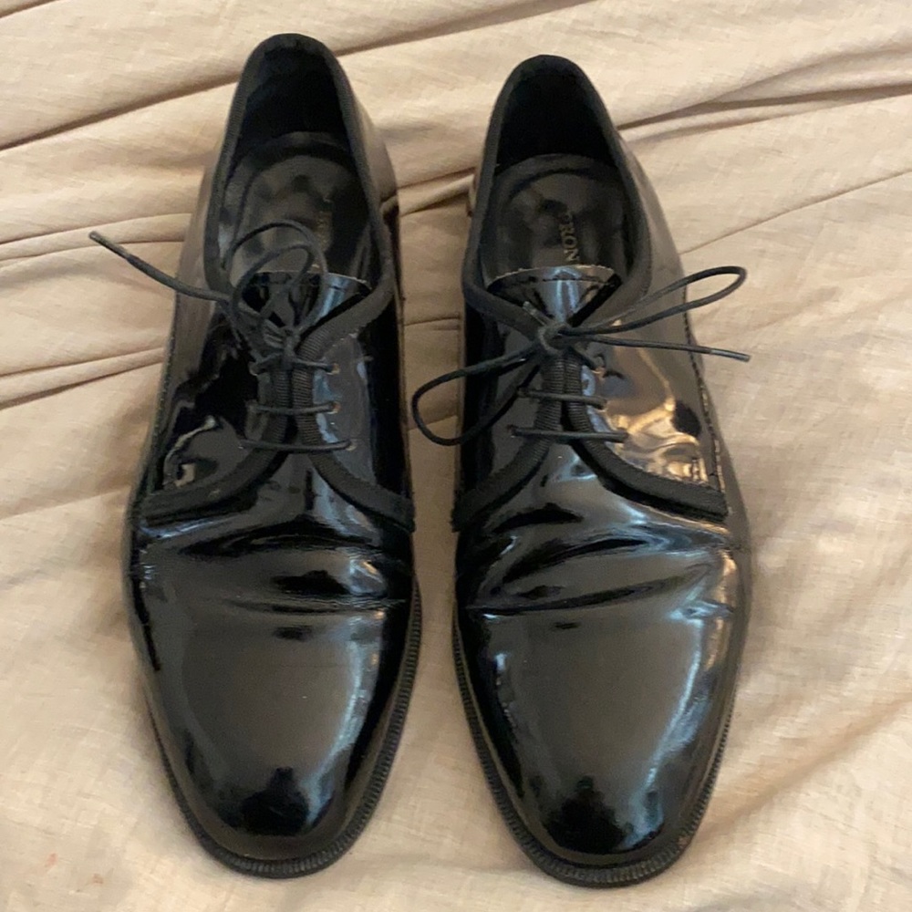 Pronto Uomo Patent Tuxedo Oxford Shoes